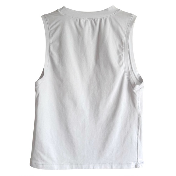 New Yogalicious White Airlite Melissa Cropped Muscle Tank Top Athleisure Small - Picture 3 of 4